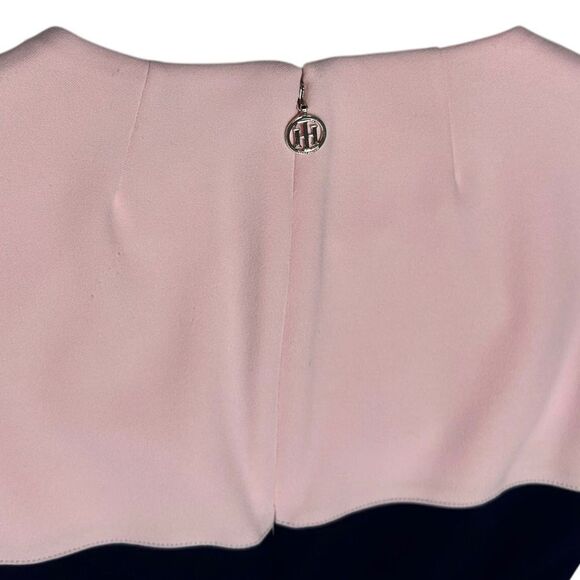 Tommy Hilfiger Pink Black White Striped Colorblock Sleeveless Mini Sheath Dresss - Picture 5 of 10